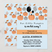 Pompoen Herfst Halloween baby shower Kaart (Voorkant / Achterkant)