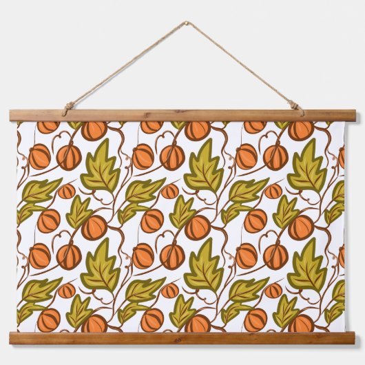 Pompoen Herfst Hand getekend Hangend Wandkleed (Voorkant)