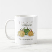 Pompoen Herfst Happy Thanksgiving Custom Koffiemok (Links)