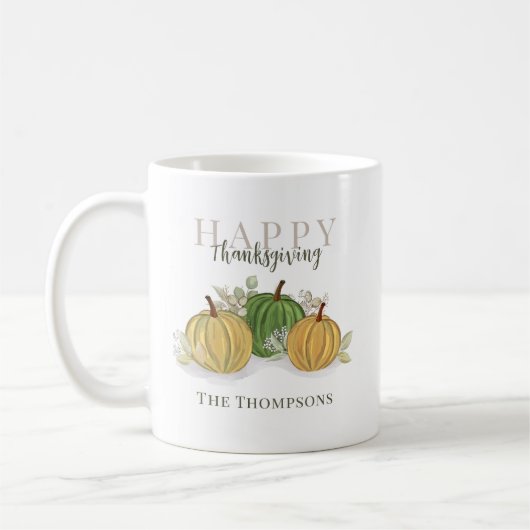 Pompoen Herfst Happy Thanksgiving Custom Koffiemok (Links)