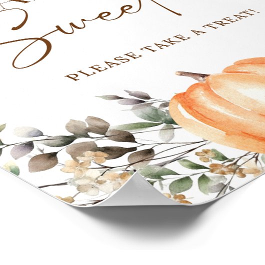 Pompoen herfst Herfst Baby shower Baby's zijn zoet Poster (Hoek)