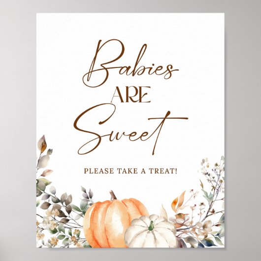 Pompoen herfst Herfst Baby shower Baby's zijn zoet Poster (Voorkant)