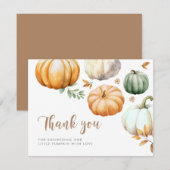 Pompoen herfst Herfst Baby shower Bedankkaart (Voorkant / Achterkant)