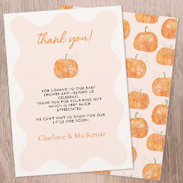 Pompoen herfst Herfst Baby shower dank u kaart