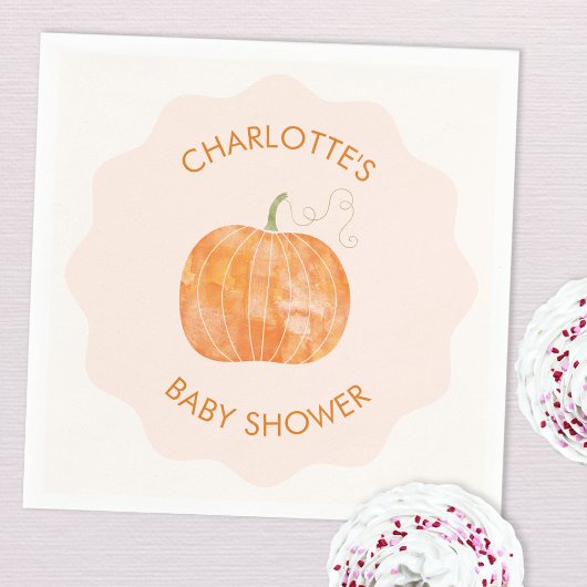 Pompoen herfst Herfst Baby shower gepersonaliseerd Servet