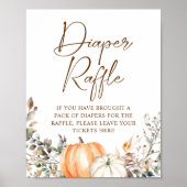 Pompoen herfst Herfst Baby shower Luier Raffle Poster (Voorkant)