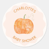 Pompoen herfst Herfst Baby shower Ronde Sticker (Voorkant)