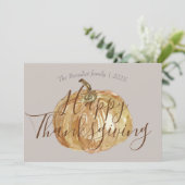 Pompoen herfst herfst bladeren gelukkig Thanksgivi Feestdagenkaart (Staand voorkant)