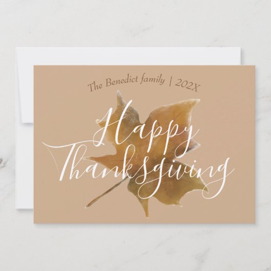 Pompoen herfst herfst bladeren gelukkig Thanksgivi Feestdagenkaart (Voorkant)