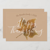 Pompoen herfst herfst bladeren gelukkig Thanksgivi Feestdagenkaart (Voorkant / Achterkant)