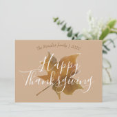 Pompoen herfst herfst bladeren gelukkig Thanksgivi Feestdagenkaart (Staand voorkant)