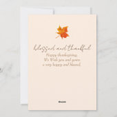 Pompoen herfst herfst bladeren gelukkig Thanksgivi Feestdagenkaart (Achterkant)