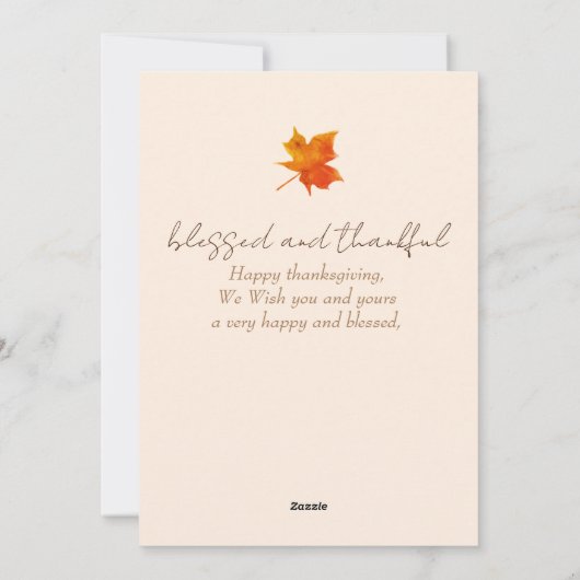 Pompoen herfst herfst bladeren gelukkig Thanksgivi Feestdagenkaart (Achterkant)