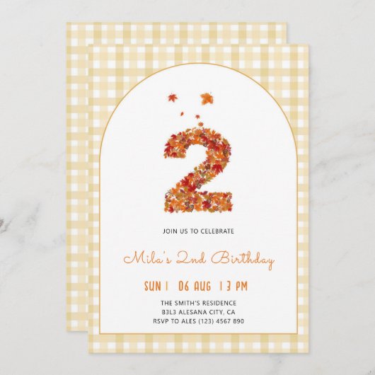 Pompoen Herfst Herfst Bladeren Tweede 2e Verjaarda Kaart (Voorkant / Achterkant)