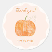 Pompoen herfst Herfst dank je date Ronde Sticker (Voorkant)
