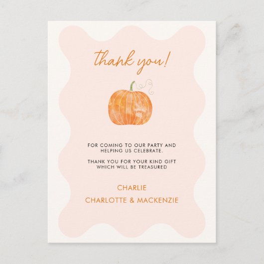 Pompoen herfst Herfst dank u Briefkaart (Voorkant)