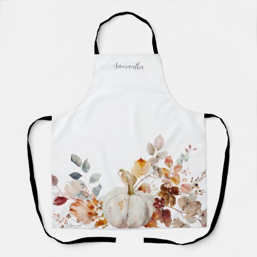 Pompoen Herfst herfst gepersonaliseerd Schort (Voorkant)