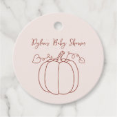 Pompoen Herfst Herfst Hand getrokken Doodle Baby s Bedankjes Labels (Voorkant)