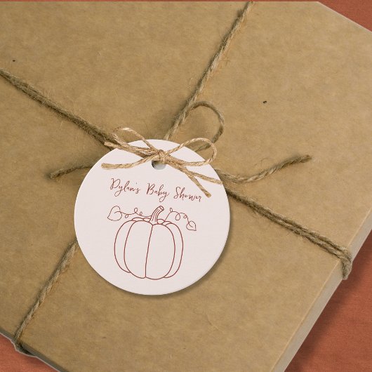 Pompoen Herfst Herfst Hand getrokken Doodle Baby s Bedankjes Labels