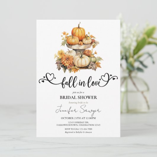 Pompoen Herfst | Herfst in liefde | HERFST VRIJGEZ Kaart (Staand voorkant)