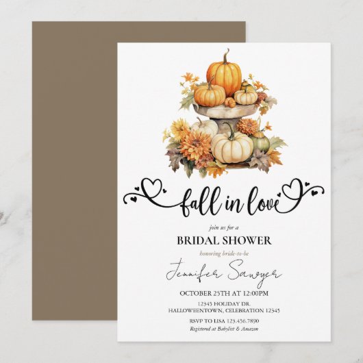 Pompoen Herfst | Herfst in liefde | HERFST VRIJGEZ Kaart (Voorkant / Achterkant)