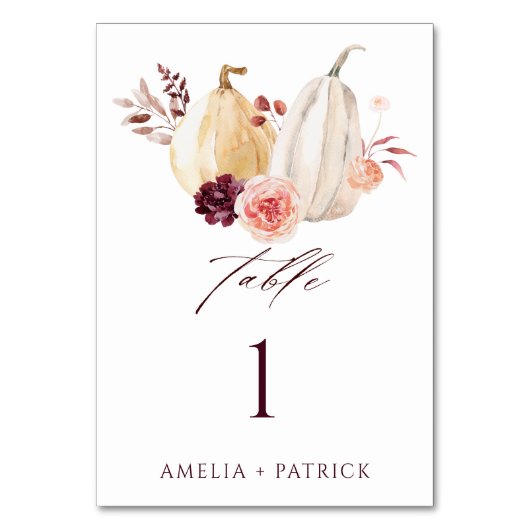 Pompoen Herfst Herfst Rustiek Huwelijk Kaart (Voorkant)