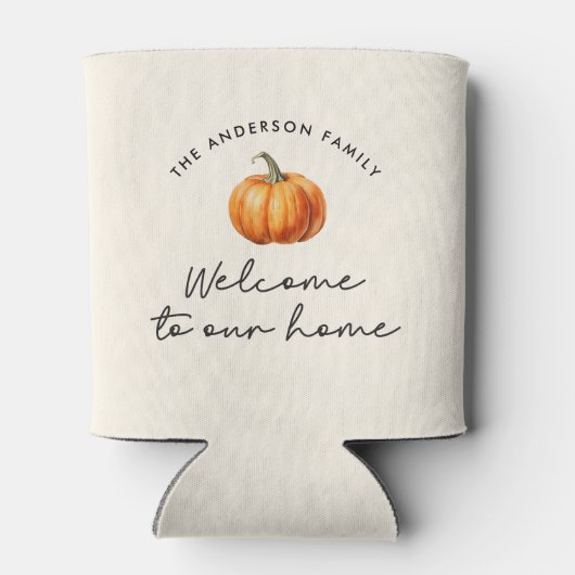 Pompoen herfst herfstwelkom in ons interieur blikjeskoeler (Achterkant)