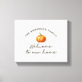 Pompoen herfst herfstwelkom in ons interieur canvas afdruk (Voorkant)