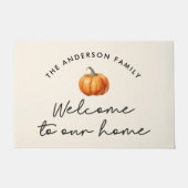 Pompoen herfst herfstwelkom in ons interieur deurmat (Voorkant)