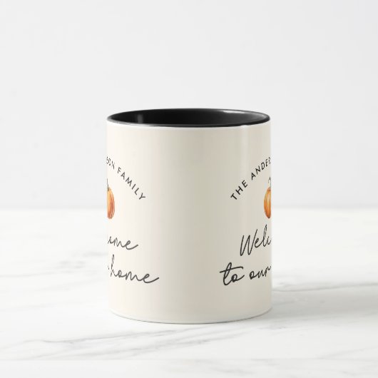 Pompoen herfst herfstwelkom in ons interieur mok (Midden)