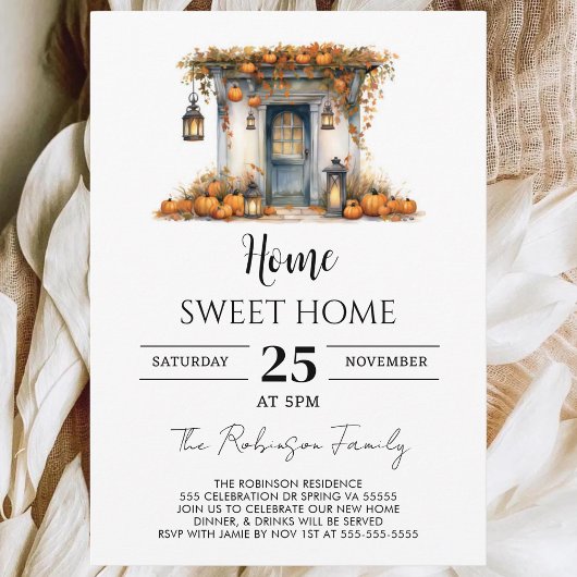 Pompoen Herfst Housewarming Party Home Sweet Home Kaart