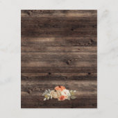 Pompoen Herfst hout rustieke bruiloft Details Informatiekaartje (Achterkant)