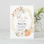 Pompoen Herfst in Liefde Baby shower Uitnodiging (Staand voorkant)