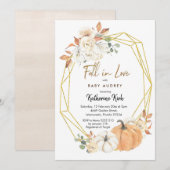 Pompoen Herfst in Liefde Baby shower Uitnodiging (Voorkant / Achterkant)