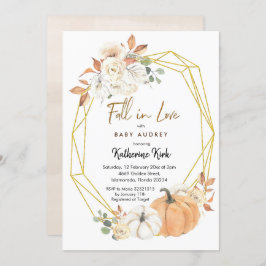Pompoen Herfst in Liefde Baby shower Uitnodiging
