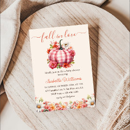 Pompoen Herfst In Liefde Bloemen Baby shower Kaart