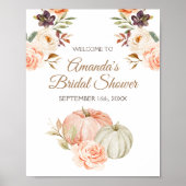 Pompoen Herfst In Liefde Bruidsuitnodiging Welcome Poster (Voorkant)