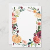 Pompoen Herfst in Liefde Herfst Bloemen Vrijgezell Kaart (Achterkant)