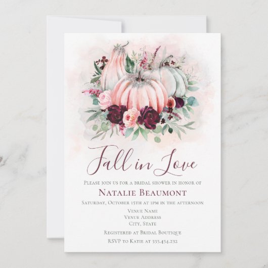 Pompoen Herfst In Liefde Vrijgezellenfeest Kaart (Voorkant)