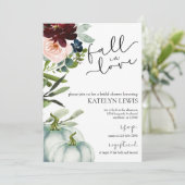 Pompoen Herfst in Love Bridal Shower Kaart (Staand voorkant)