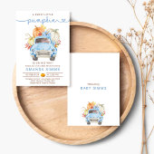 Pompoen Herfst Jongen Baby shower Uitnodiging Blau