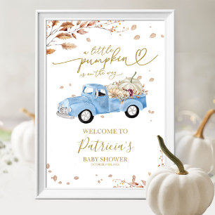 Pompoen Herfst Jongen Baby Shower Welkomstbord Poster