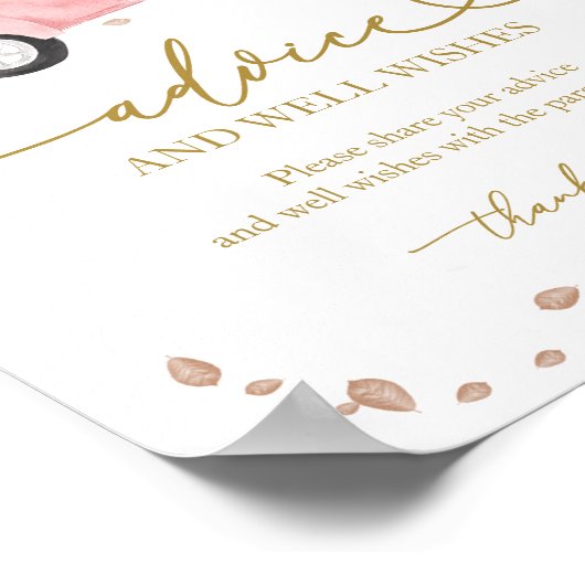 Pompoen Herfst Meisje Baby shower Advies & Wishes  Poster (Hoek)