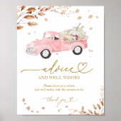 Pompoen Herfst Meisje Baby shower Advies & Wishes  Poster (Voorkant)
