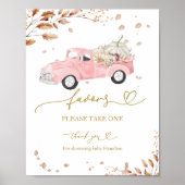Pompoen Herfst Meisje Baby shower Favors Sign Poster (Voorkant)