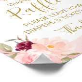 Pompoen Herfst Meisje Baby shower Luier Raffle Sig Poster (Hoek)