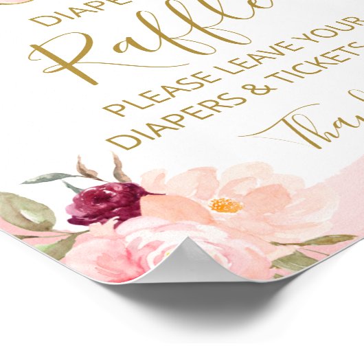 Pompoen Herfst Meisje Baby shower Luier Raffle Sig Poster (Hoek)