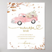 Pompoen Herfst Meisje Baby shower MOMosa Bar Sign Poster (Voorkant)