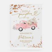 Pompoen Herfst Meisje Baby shower Welkom Teken Acryl Bord (Voorkant)