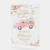 Pompoen Herfst Meisje Baby shower Welkom Teken Acryl Bord (Hoek)